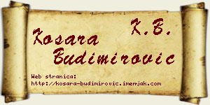 Kosara Budimirović vizit kartica